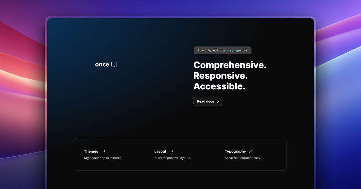Once UI Design Starter for Next.js