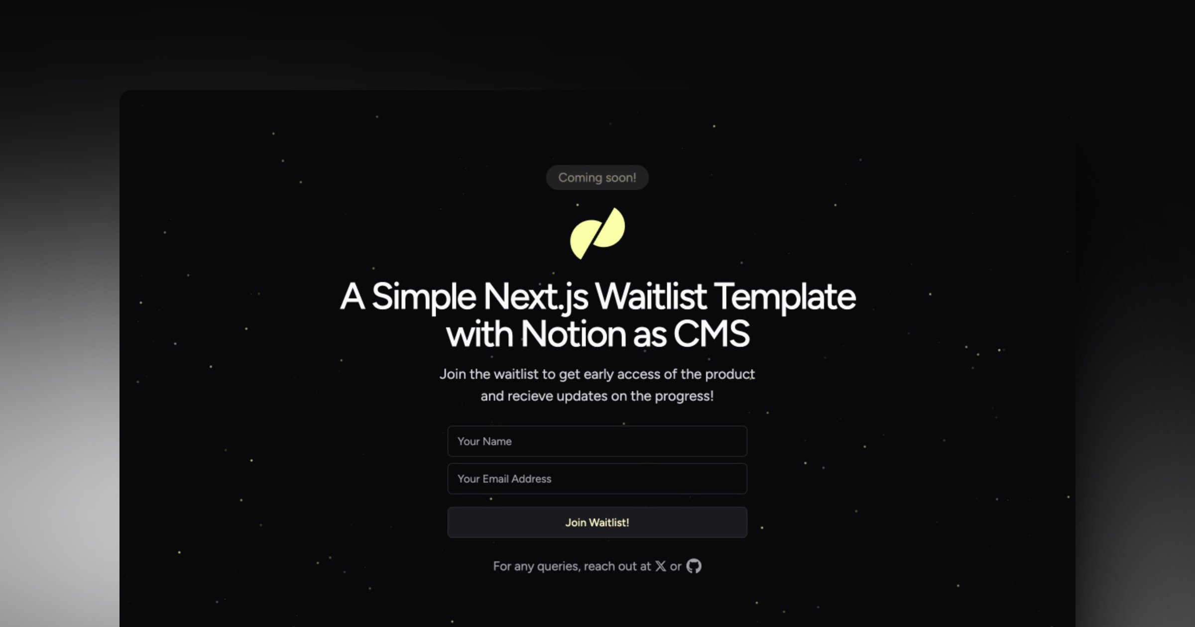 Next.js Waitlist with Notion CMS