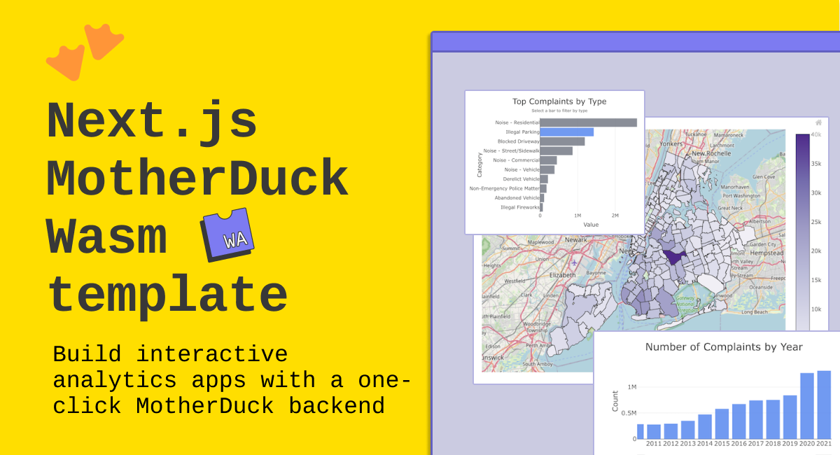 Next.js MotherDuck Wasm analytics quickstart