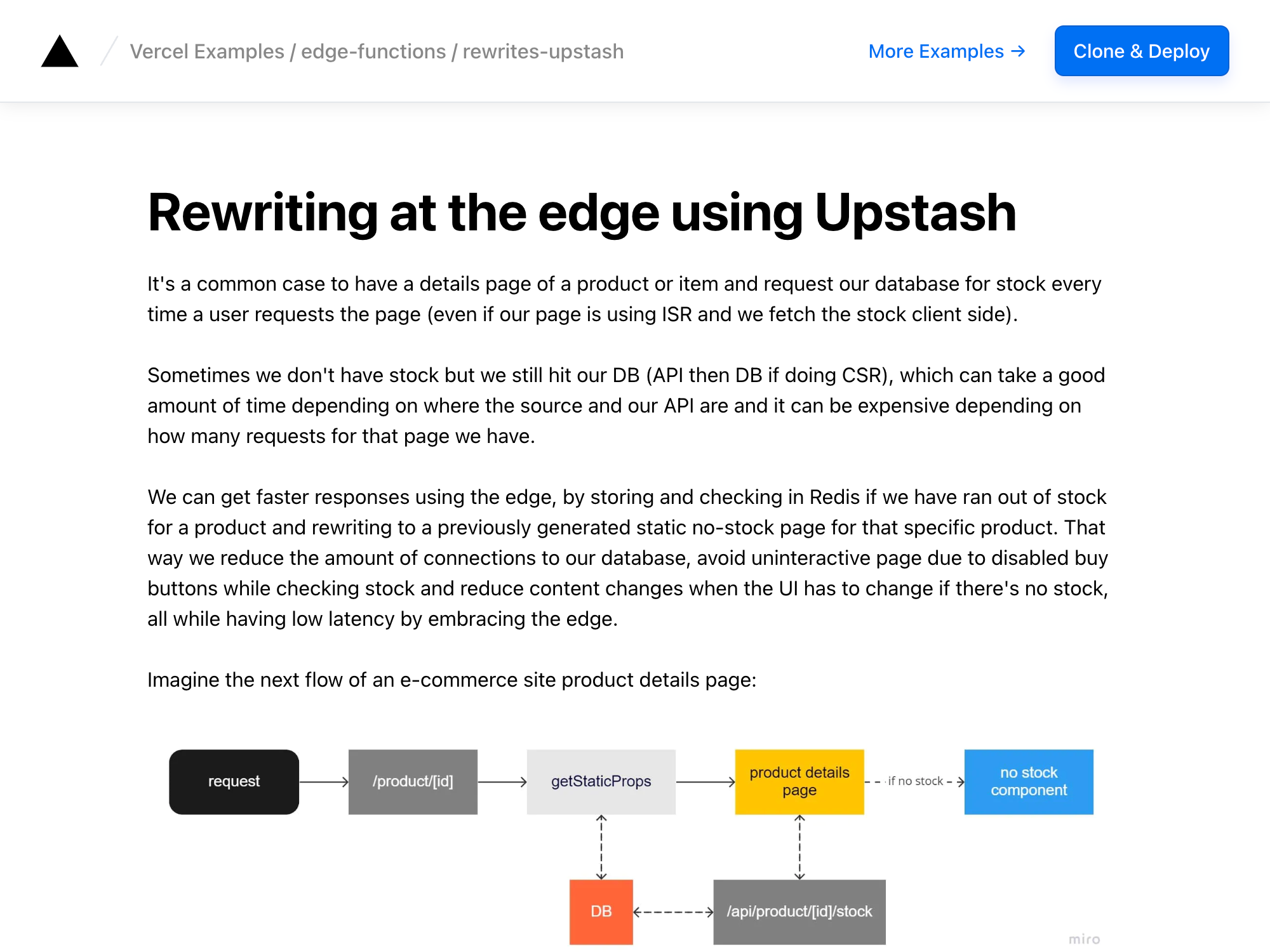 Demo of Rewriting at the Edge using Upstash