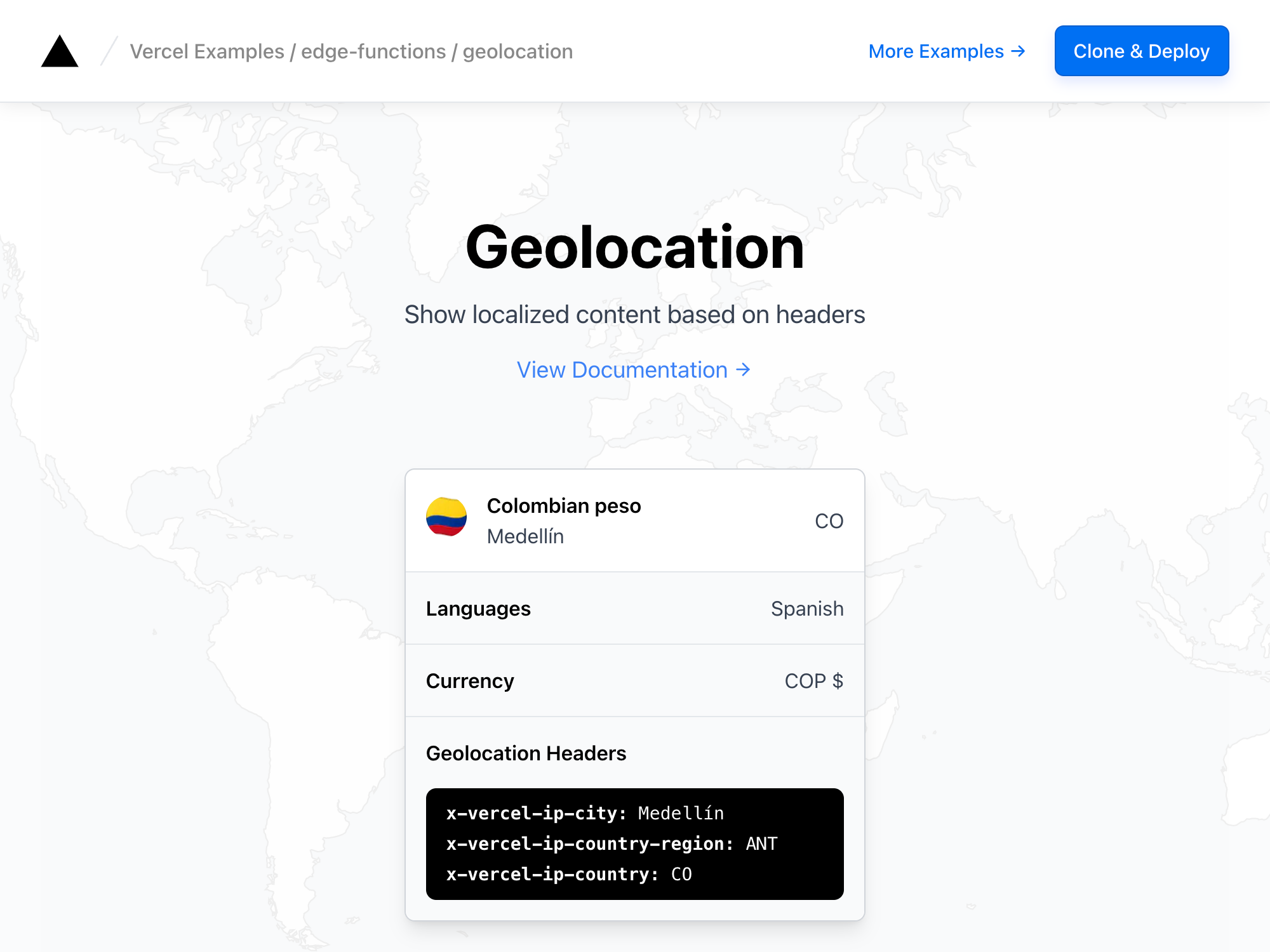 Demo of Geolocation in Edge Middleware