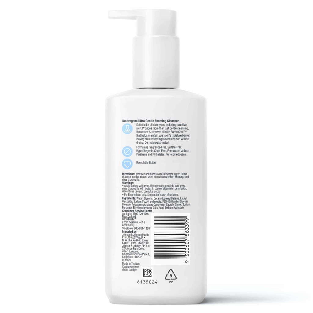 Neutrogena Ultra Gentle Foaming Cleanser 200ml​ image 2