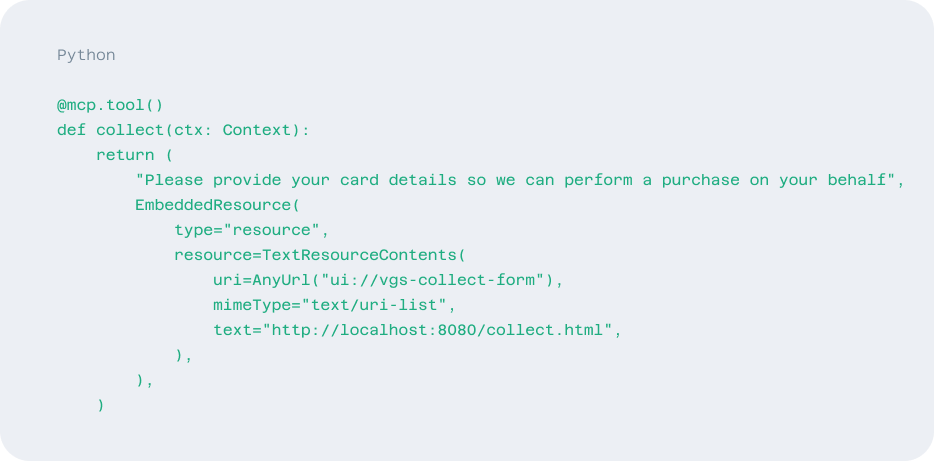 When it's invoked we invoke the collect method which will render an embedded resource containing our form definition