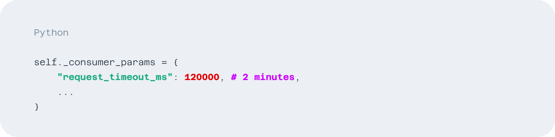 Increase request timeout_ms code example