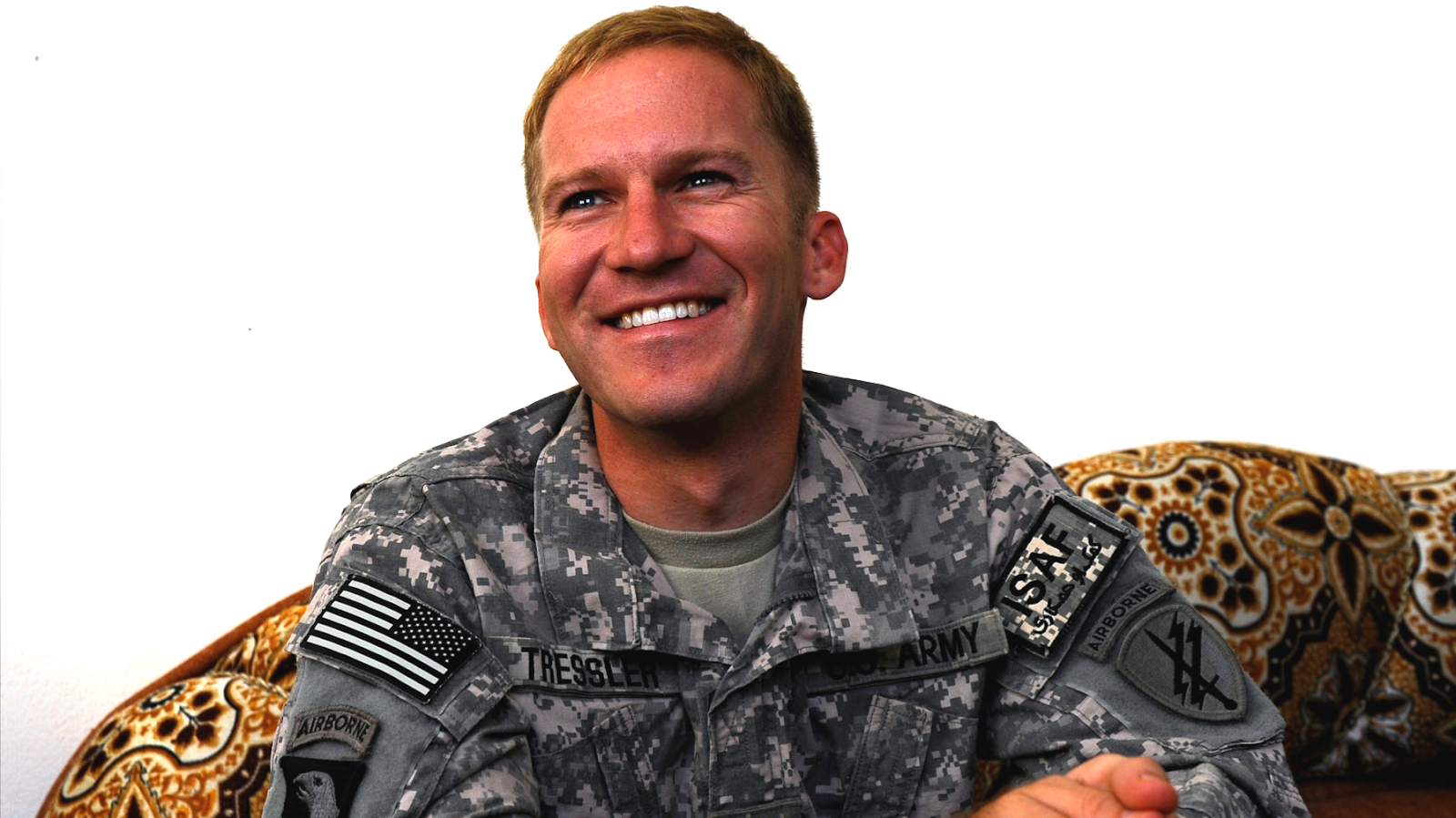 A photo of David Tressler in his army uniform 