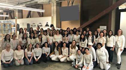 A photo of Women at Waymo dressed in white.