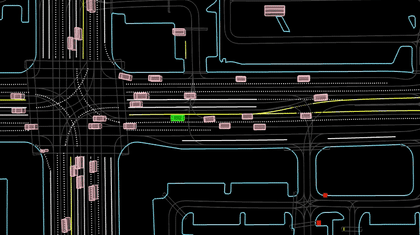 Visualizatoin an intersection with the Waymax tool