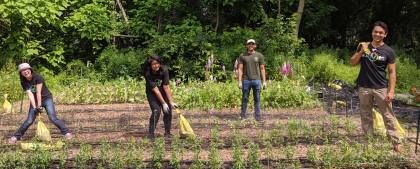 A photo of Waymonauts volunteering in a local garden