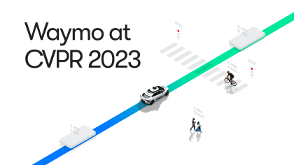 Waymo vehicle on trajectory line