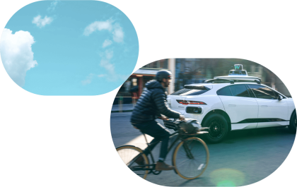 Waymo and cyclist