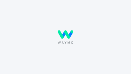 Waymo's blue and green "W" company logo