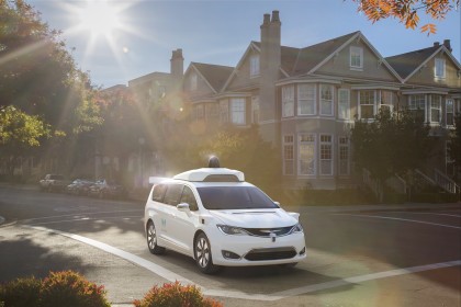 Waymo's Pacifica minivan driving on public roads