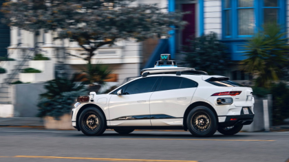 A photo of a Waymo I-PACE with the 5th-generation Driver in San Francisco 