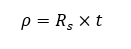 Equation for converting sheet resistance to resistivity