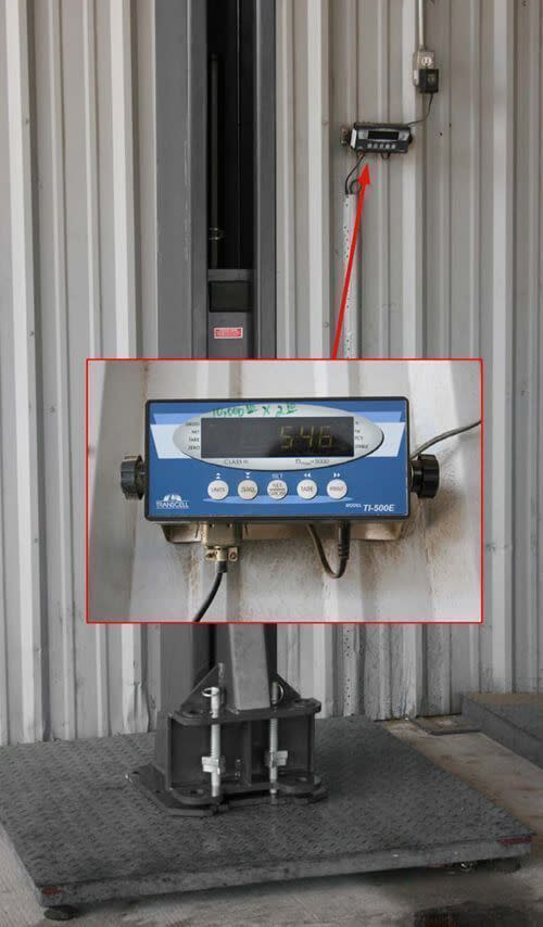 BendPak Single-Piece Column Assembly Weight Test