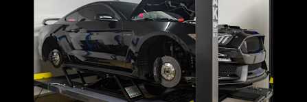 BendPak QuickJack Portable Car Lift Lifting Ford Mustang GT350 in Garage