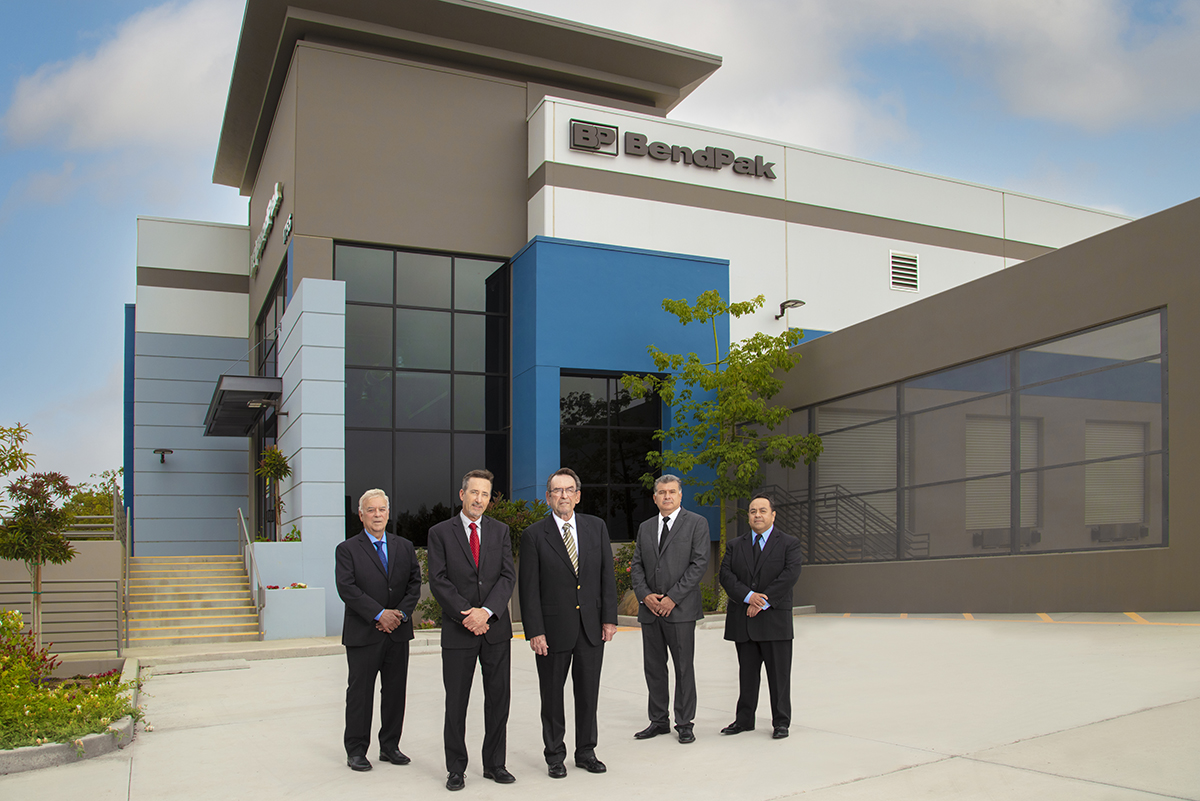 BendPak Executive Team Outside Corporate Headquarters Group Photo