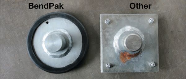 BendPak vs. Competitor Lift Arm Pad Base Comparison