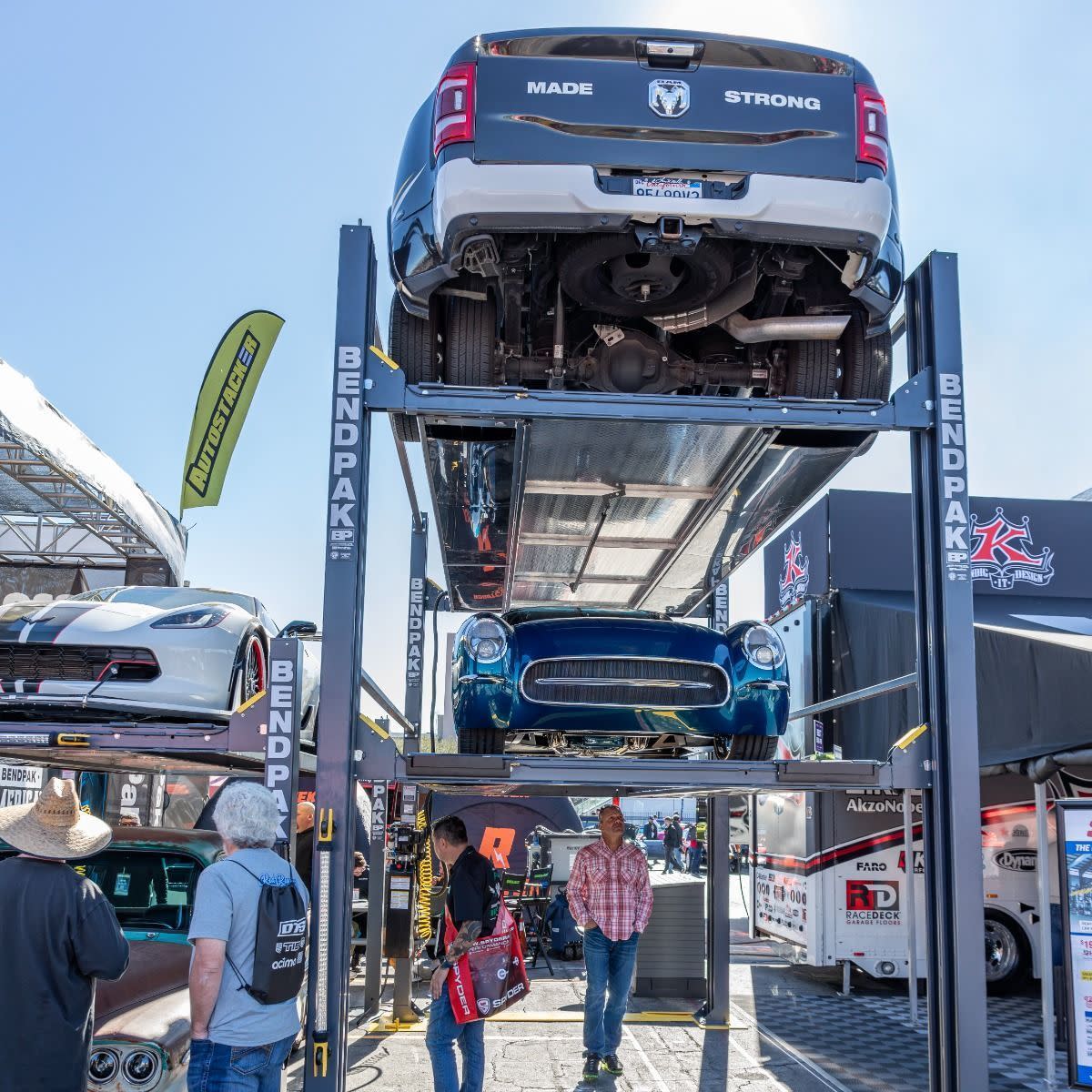 BendPak Triple Stack Parking Lift SEMA Vehicle Display