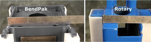 BendPak vs Rotary Carriage Width Comparison