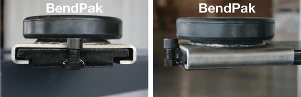 BendPak Lift Adapter Pad Stopper Design Comparison
