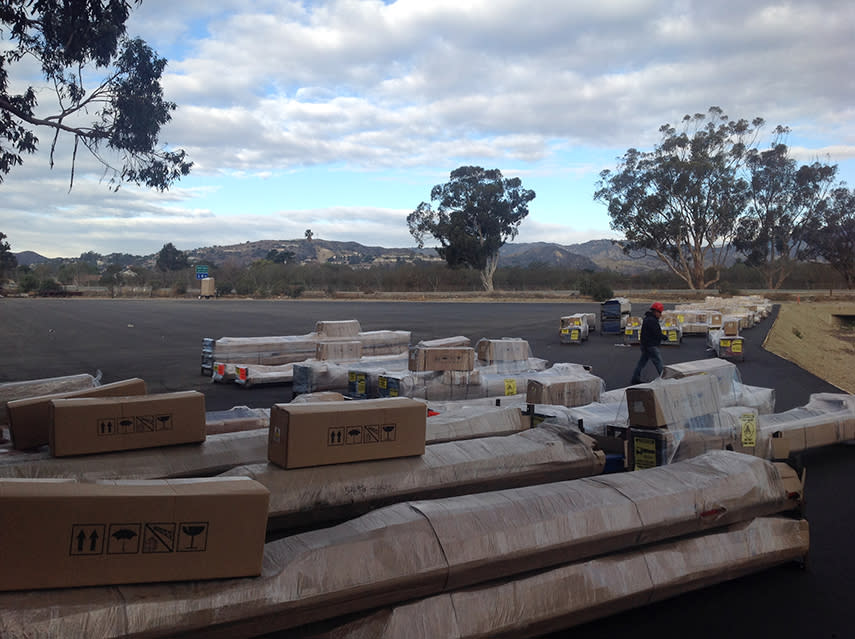 Palletized Equipment Staging For Warehouse Shipping