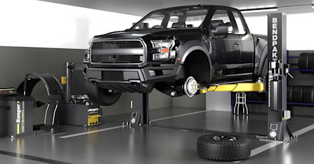 BendPak 12AP SRT Two Post Lift In Tire Shop
