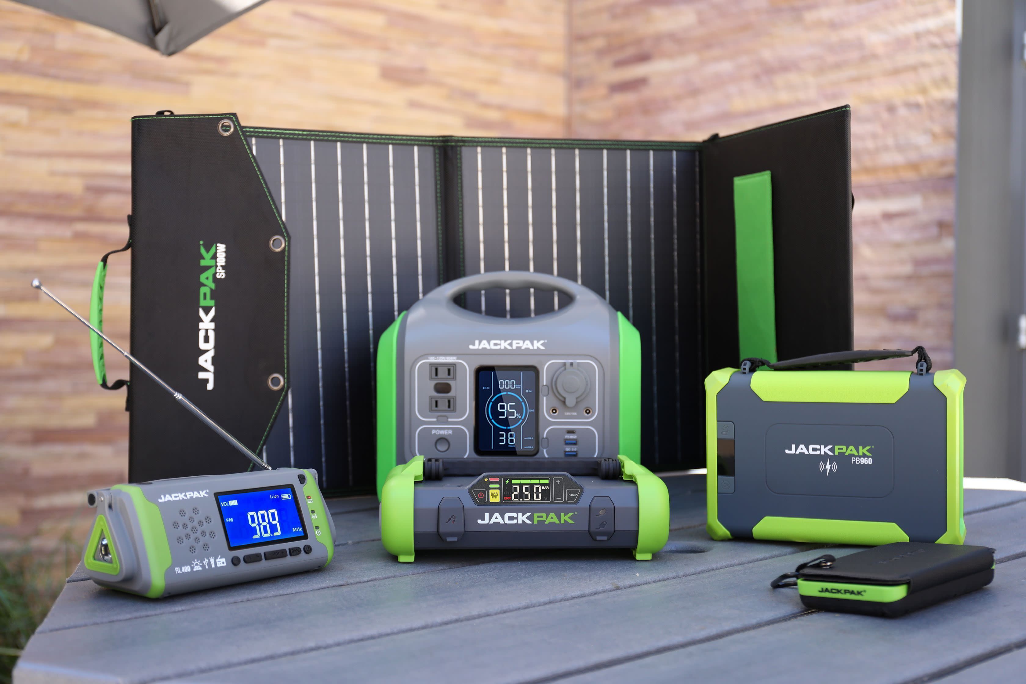 JackPak Portable Power Station Solar Panel Emergency Kit Lineup