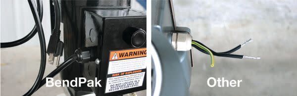 BendPak vs. Competitor Lift Electrical Connection Comparison