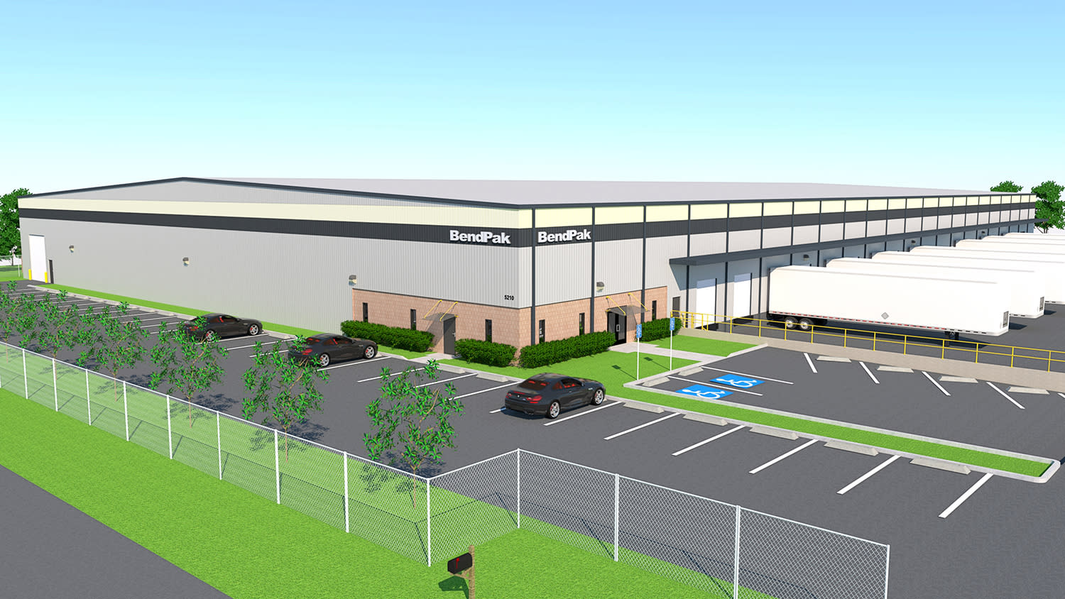 BendPak East Coast Distribution Center Rendering Mobile Alabama Warehouse