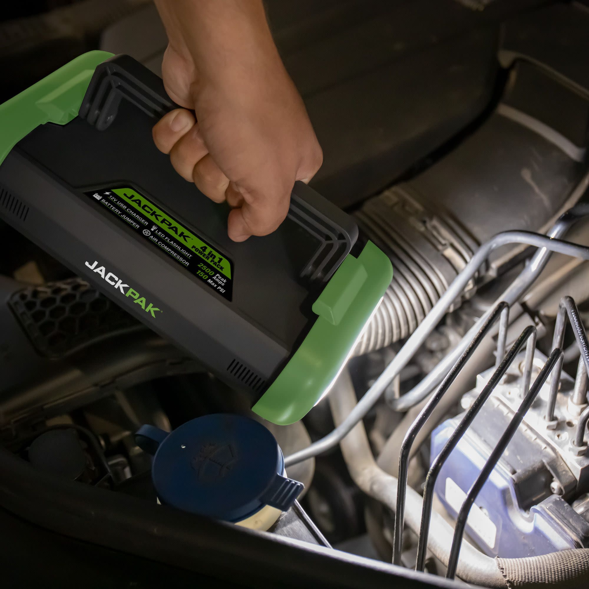 JackPak Ultra 2500A Jump Starter LED Flashlight Portable