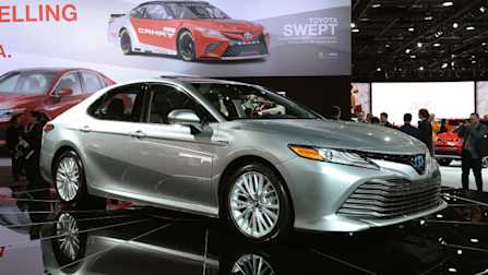 Toyota Camry Sedan Displayed at Auto Show Floor