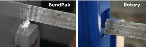 BendPak vs Rotary Safety Lock Thickness Comparison