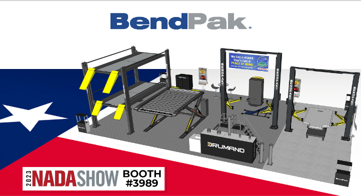 BendPak NADA Show Booth 3989 Vehicle Lifts and Shop Equipment Display