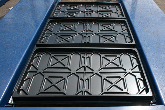 BendPak Car Lift Drip Trays Installed On Runways
