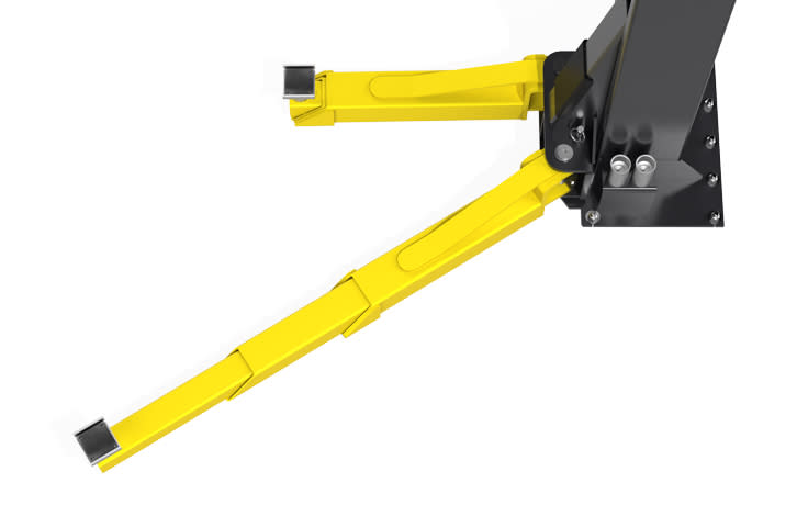 BendPak XPR-12CL-LTA Two Post Lift Extended Swing Arms Yellow