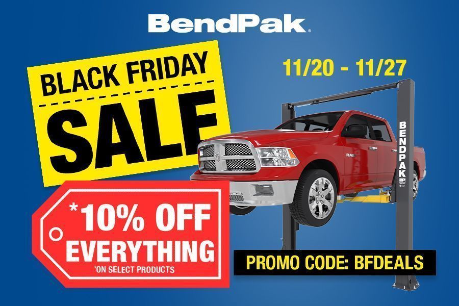 BendPak Black Friday Car Lift Sale Promo Automotive Lifts Discount