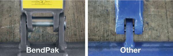 BendPak vs. Competitor Center Lock Bar Attachment Comparison
