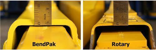 BendPak vs Rotary Swing Arm Thickness Comparison