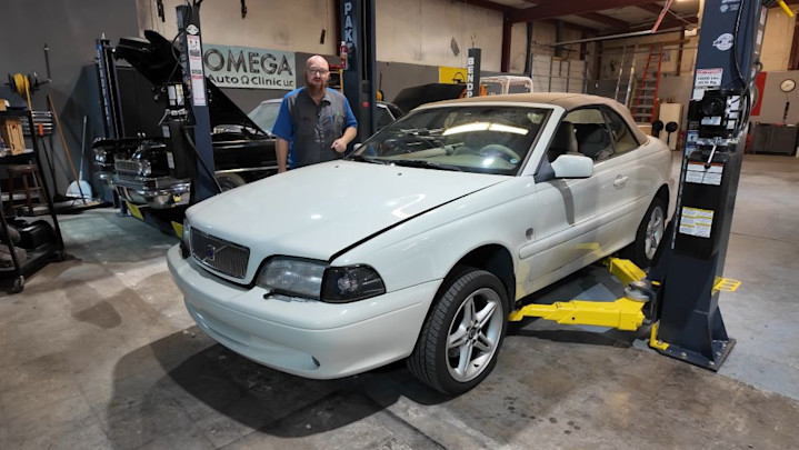 Volvo Convertible on BendPak Two-Post Car Lift