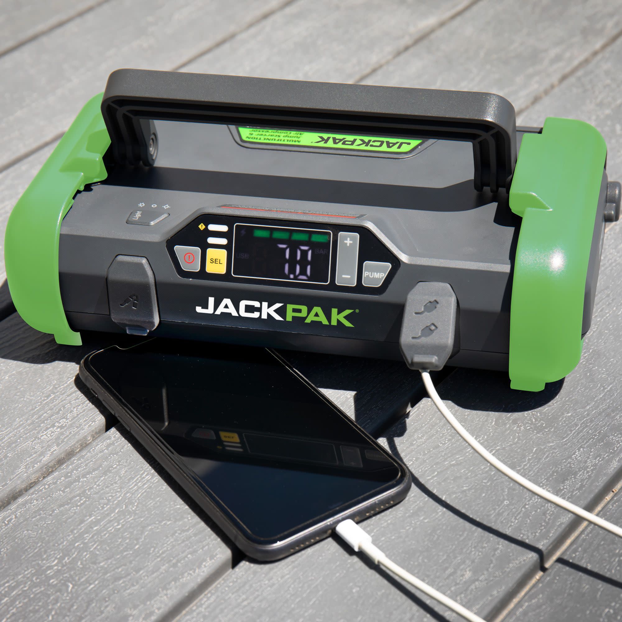 JackPak Ultra 2500A Jump Starter Power Bank Phone Charging
