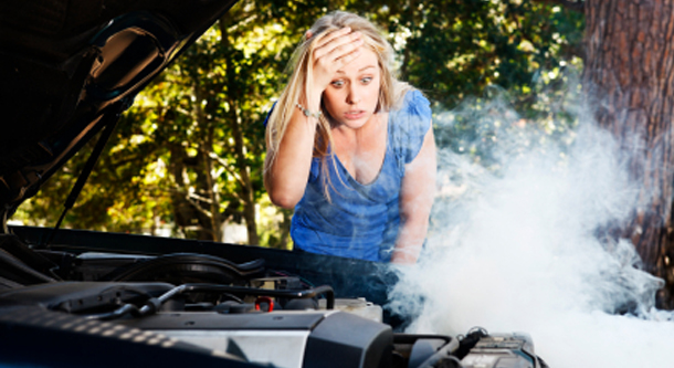 Overheated Car Engine Smoke Breakdown Situation