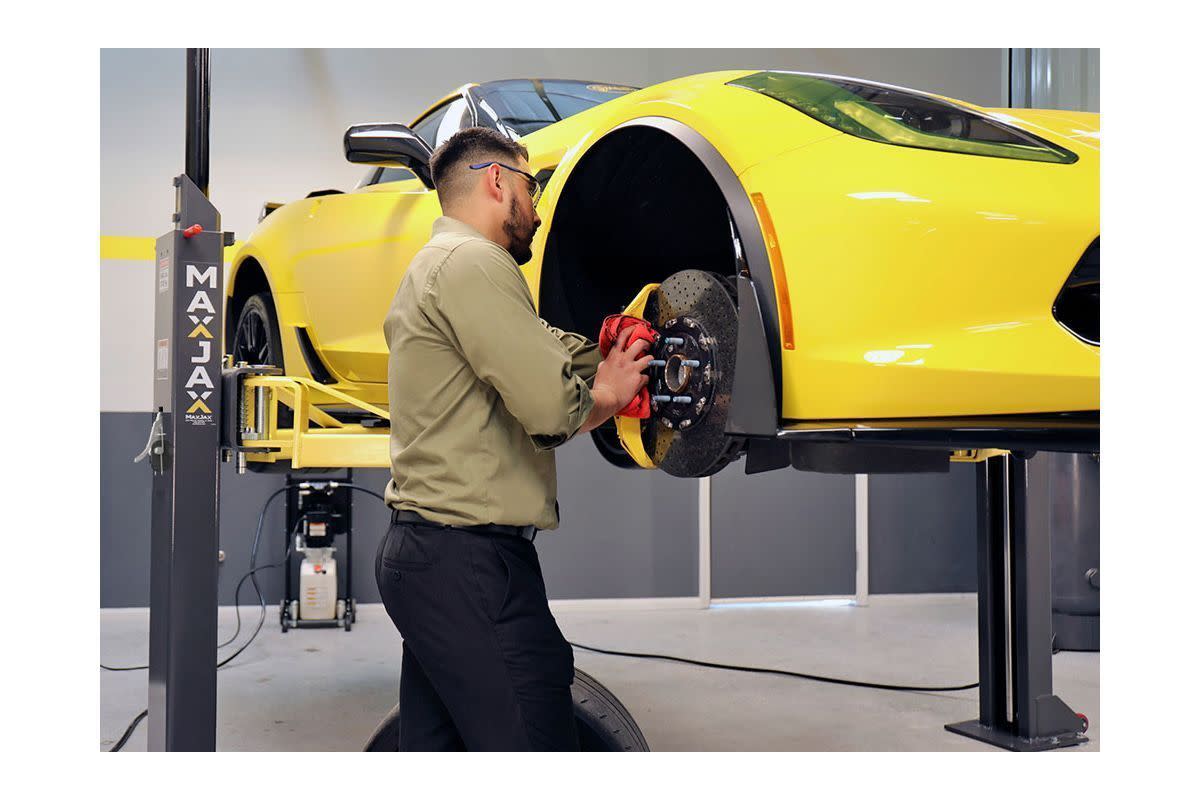 MaxJax Portable Two Post Lift Corvette Brake Service