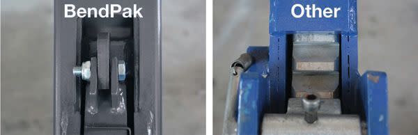 BendPak vs. Competitor Safety Lock Assembly Comparison