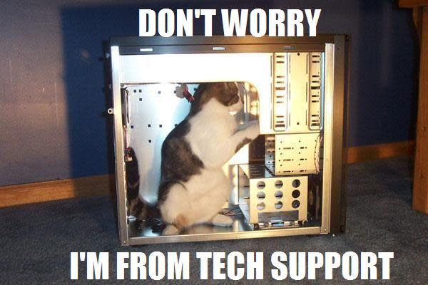 Funny Cat Inside Computer Tech Support Meme