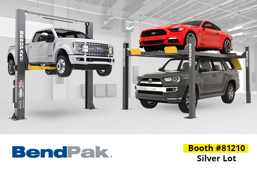 BendPak Car Lifts Display Two Post and Four Post Parking Lifts
