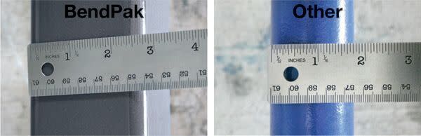 BendPak vs. Competitor Crossbar Width Comparison