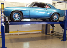 BendPak Residential Lift Installation with Classic Corvette