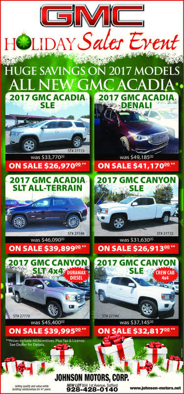 GMC Holiday Sales Event Flyer Acadia and Canyon Deals
