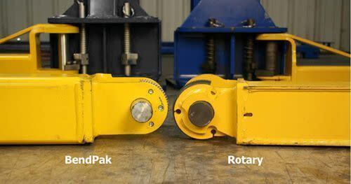 BendPak vs Rotary Swing Arm Pivot Construction Comparison